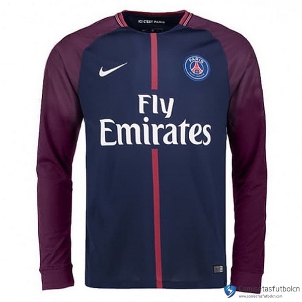 Camiseta Paris Saint Germain Primera equipo ML 2017-18 Azul